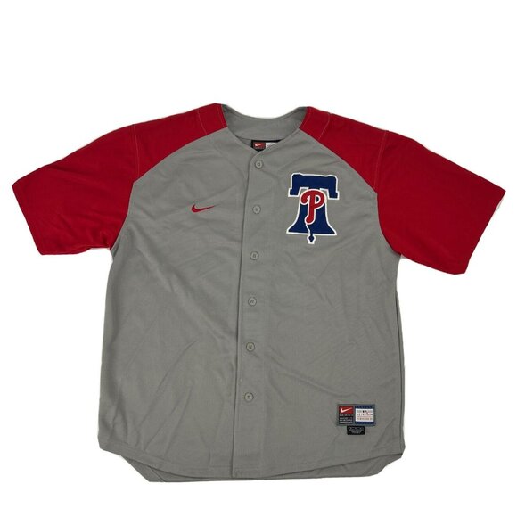 Philadelphia‎ Phillies Jim Thome #25 Baseball Jersey Mens M Gray Nike Team MLB - Picture 1 of 12